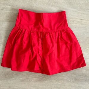 Strapless puffy top - red